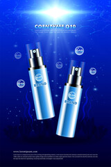 Poster cosmetic under sea products and algae q10