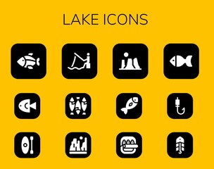 Modern Simple Set of lake Vector filled Icons