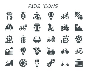 Modern Simple Set of ride Vector filled Icons