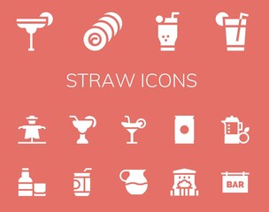 straw icon set