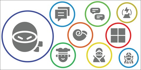 Modern Simple Set of comic Vector filled Icons