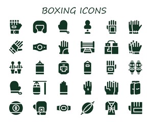 boxing icon set
