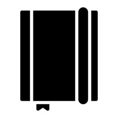 Notebook. icon with glyph style and perfect pixels. Suitable for website design, logos, applications and UI.