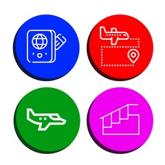 airport simple icons set