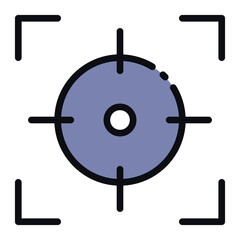 Focus. icon with dashed line style and perfect pixels. Suitable for website design, logos, applications and UI.