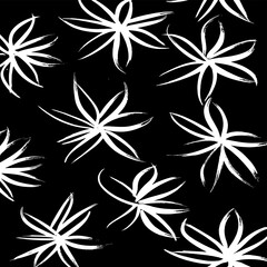 Fototapeta premium White and black vector. Grunge background. Abstract brush pattern.