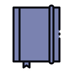 Notebook. icon with dashed line style and perfect pixels. Suitable for website design, logos, applications and UI.