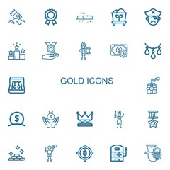 Editable 22 gold icons for web and mobile