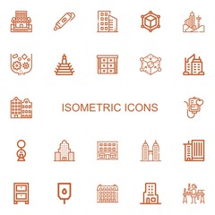 Editable 22 isometric icons for web and mobile