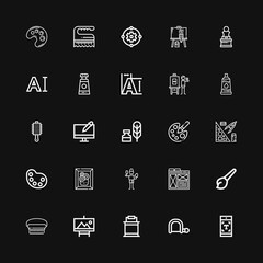 Editable 25 paintbrush icons for web and mobile