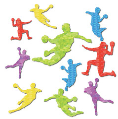 ハンドボール, シルエット, スポーツ, モノクロ, 白黒, 球技, セット, シャドー, 球技大会, 部活, イラスト, カット素材, イラスト素材, シルエット素材
