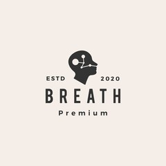 breath hipster vintage logo vector icon illustration