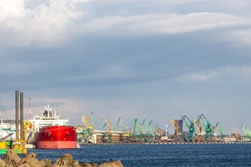 Panorama of the Klaipeda port