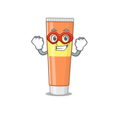A cartoon mascot of toothpaste in a fantastic Super hero character