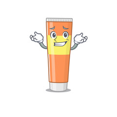 A sweet picture of grinning toothpaste caricature design style