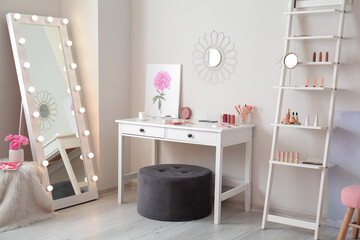 Stylish interior of modern makeup room