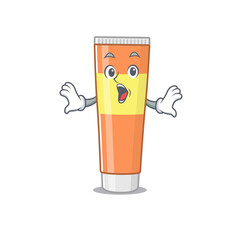 Toothpaste mascot design concept showing a amazed gesture