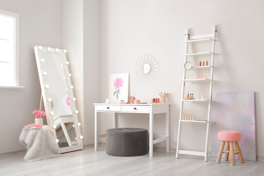 Stylish interior of modern makeup room