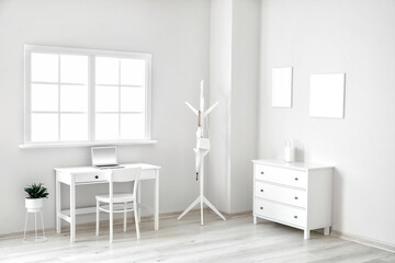 Stylish interior of modern light room