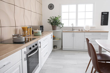 Interior of stylish modern kitchen