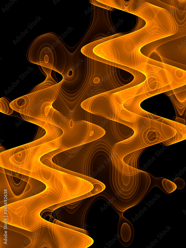 Wall mural yellow abstract graphic elements. dynamic colored shapes and lines. banners and templates with flowi
