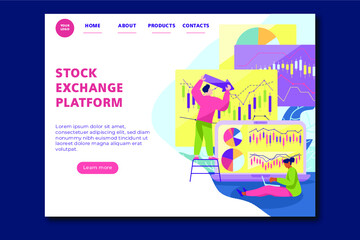 Stock exchange platform landing page