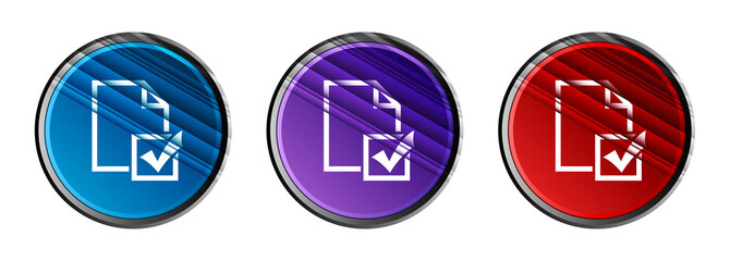 Survey icon natural sky light round button set stripes line illustration