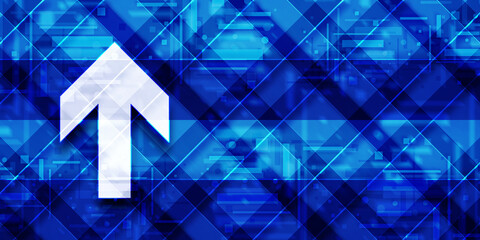 Upload arrow icon modern glassy blue banner background pattern illustration