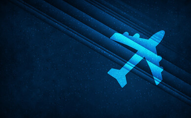 Plane icon natural sky light abstract dark blue background stripes pattern illustration