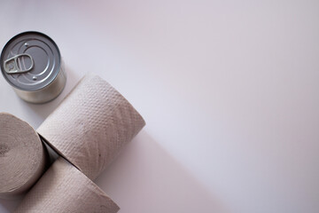 Food donations , top view with copy space