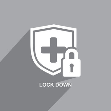 Lock Down Icon, Medical Icon Vector