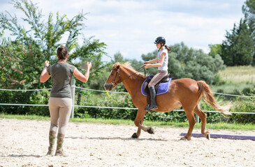 riding girl and horse