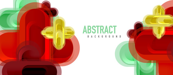 Modern vector glass cross shape abstract technology background for cover, placard, poster, banner or flyer