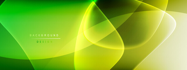 Vector abstract background - liquid bubble shapes on fluid gradient with shadows and light effects. Shiny design template for text