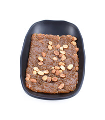 Vietnamese sticky rice cake (Xoi vi): It is chewier and has more texture than regular white rice. Rice is cooked with stirred mixture of coconut milk, salt, water. Add mashed mung bean & cook again.