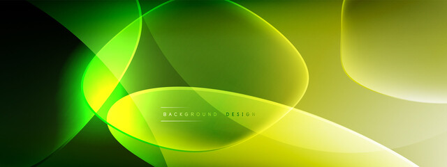 Vector abstract background - liquid bubble shapes on fluid gradient with shadows and light effects. Shiny design template for text