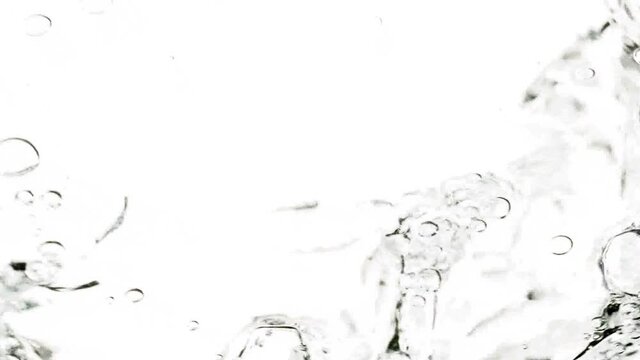 Water splash background 4k video in black png background.