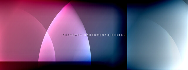 Vector abstract background - circle and cross on fluid gradient with shadows and light effects. Techno or business shiny design templates for text