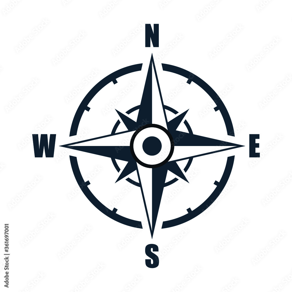 Aufkleber navigation compass icon