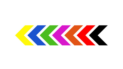 Set of colored arrows effect. illustration on white backgroud 