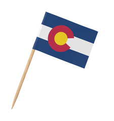 Small paper US-state flag on wooden stick - Colorado