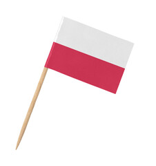 Small paper flag of Poland on wooden stick