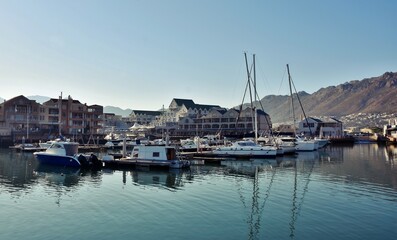 Landscape with the Harbour Island Marina in Gordons Bay
