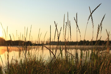 sunset over the lake