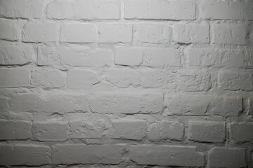 Fototapeta premium White brick wall, painted brick texture