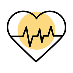 medical heart cardiology pulse line icon