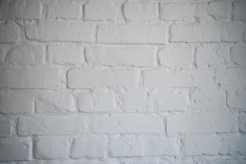 Fototapeta premium White brick wall, painted brick texture