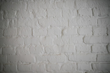 White brick wall, painted brick texture