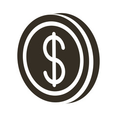 coin dollar silhouette style icon