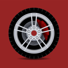Obraz premium Sports car rim. car tyre collection isolated graphic design for modern transportation car.